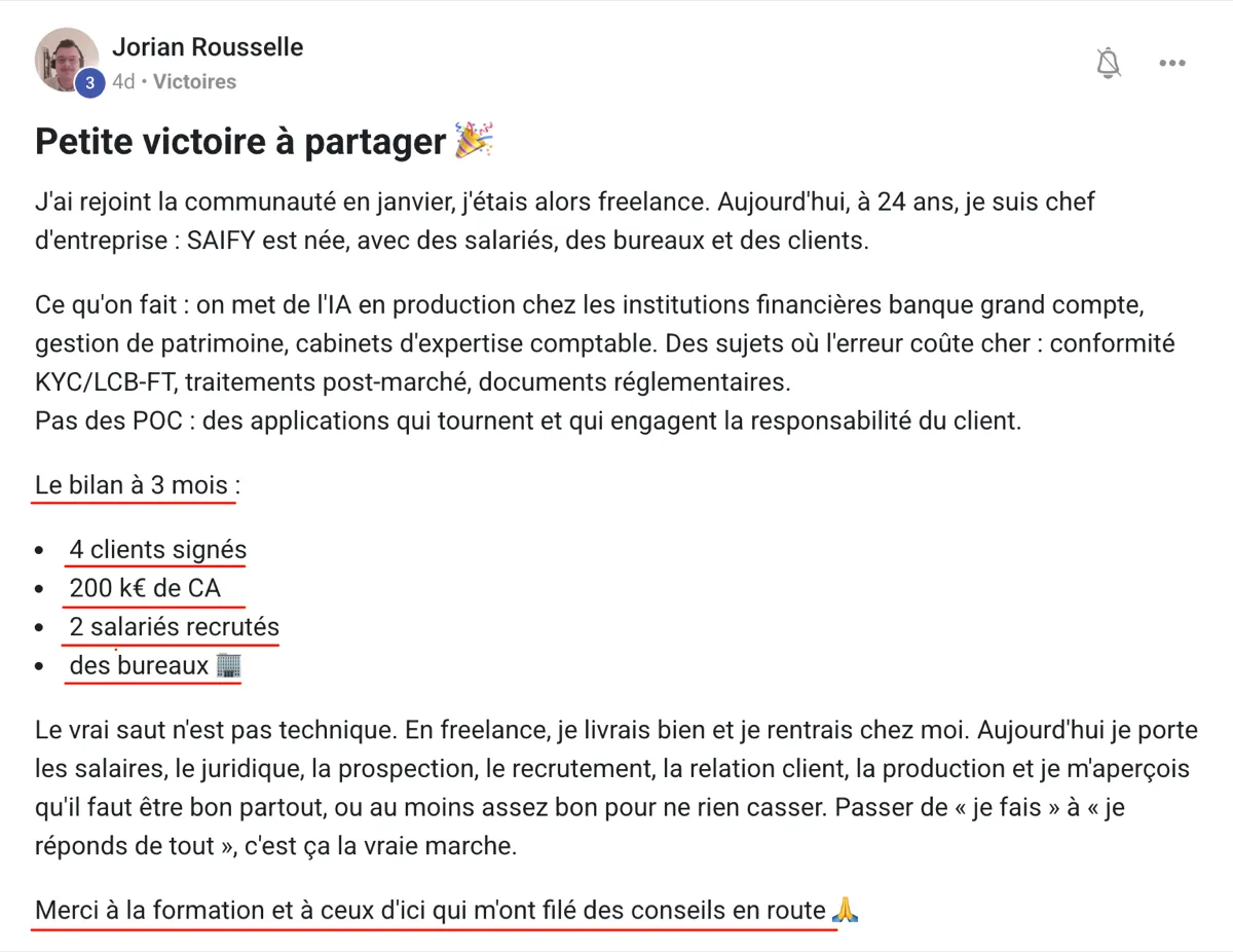 Publication de Jorian Rousselle dans l’Écosystème ZénithIA